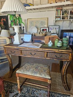 Beautiful lightweight British Colonial Plantation style tropical console / desk