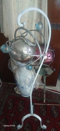 Vintage Astrolable/ Celesrial Garden Metaic Globe  w/ stand