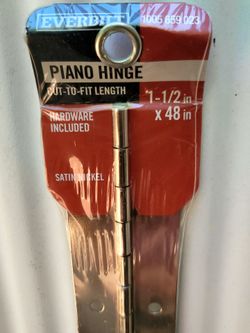 Everbilt 1-1/2 in. x 48 in. Satin Nickel Piano Hinge is a cut-to-fit continuous hinge