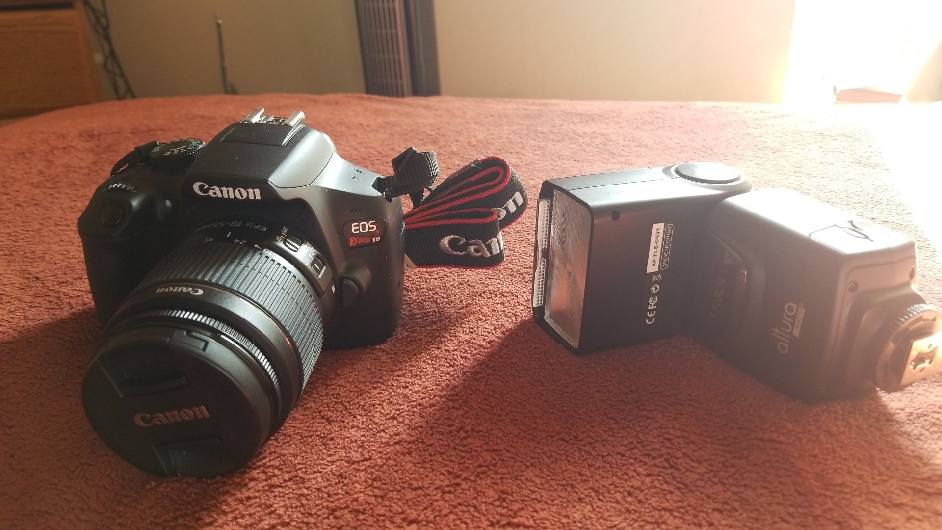 Excellent Canon EOS Rebel T6 DSLR camera, 18MP APS-C CMOS, $300
