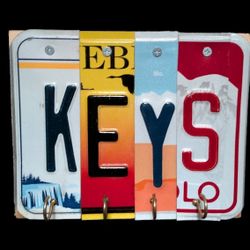 License Plate Key Holder Sign 