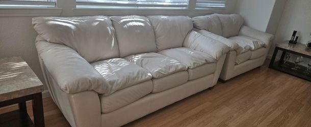 Luxury Genuine Leather Sofa Set – Sofa & Loveseat