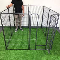 (Brand New) $135 Heavy Duty 48” Tall x 32” Wide x 8-Panel Pet Playpen Dog Crate Kennel Exercise Cage Fence And