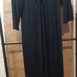 Brand New Ashley Stewart Maxi Dress 3/4 Sleeves V-neck And Tie In Front Black Size 14-16 Paid $59 When First Purchase Never Worn