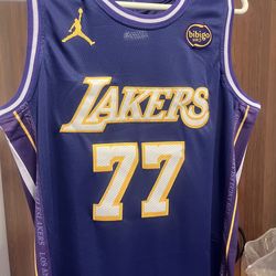 New Stitched Luka Doncic Purple Los Angeles Lakers Jersey