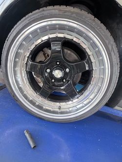 Konig 5-Spoke 18x9 5x114.3 Black Alloy Wheel with Tire
