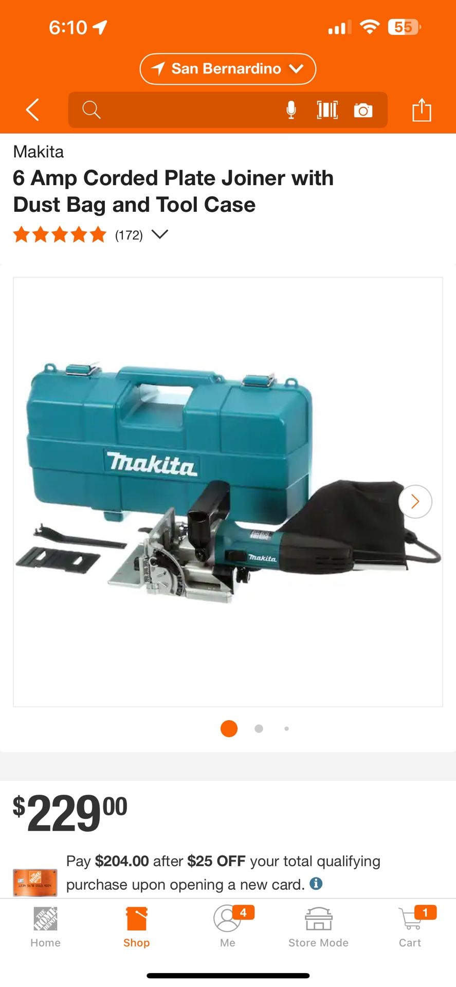 Makita 6-Amp corded plate joiner with dust bag and tool case