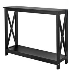 Console Table Entryway Simple Style Wood Side Display Black