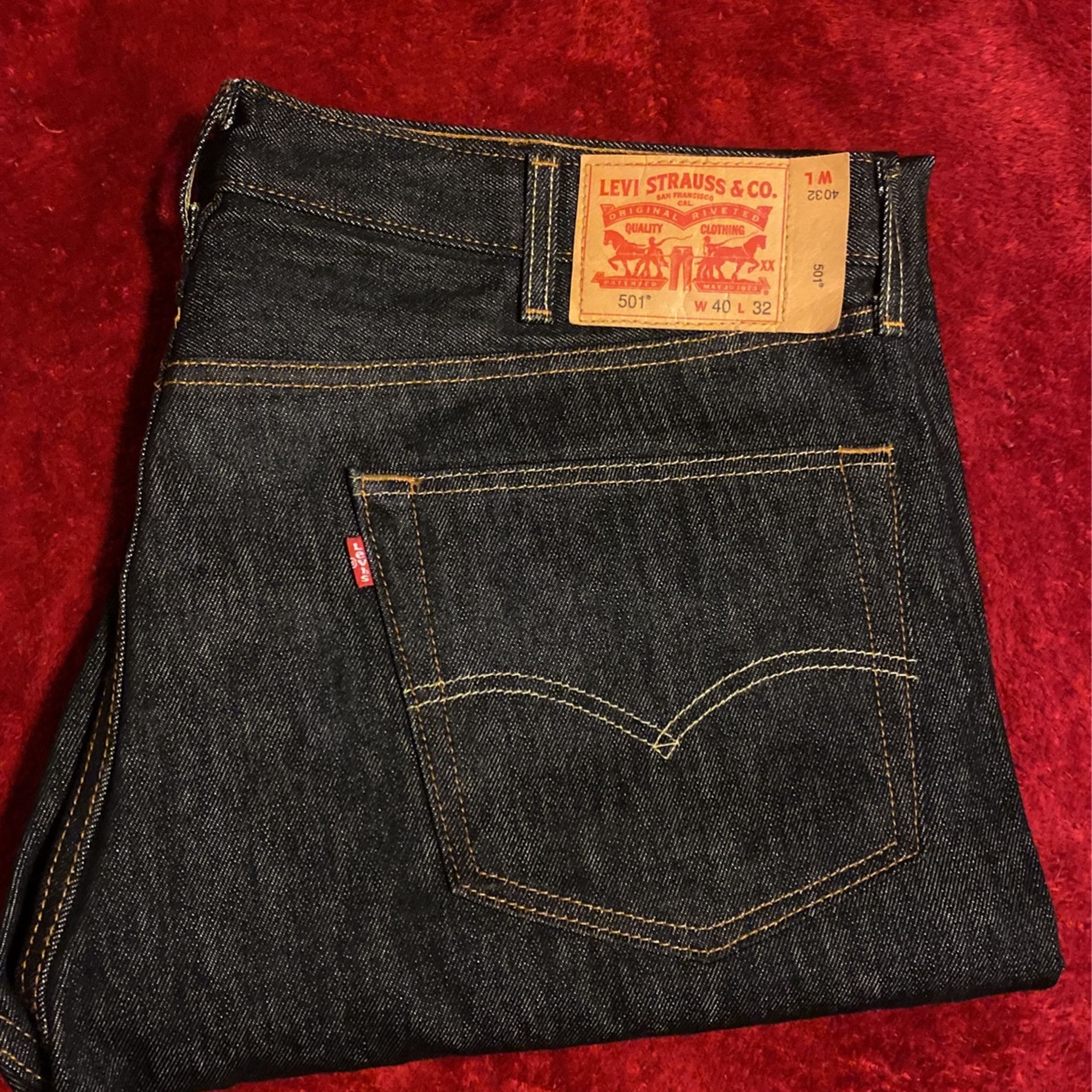 Levis 501s  Size 40x32  Color:Denim Black