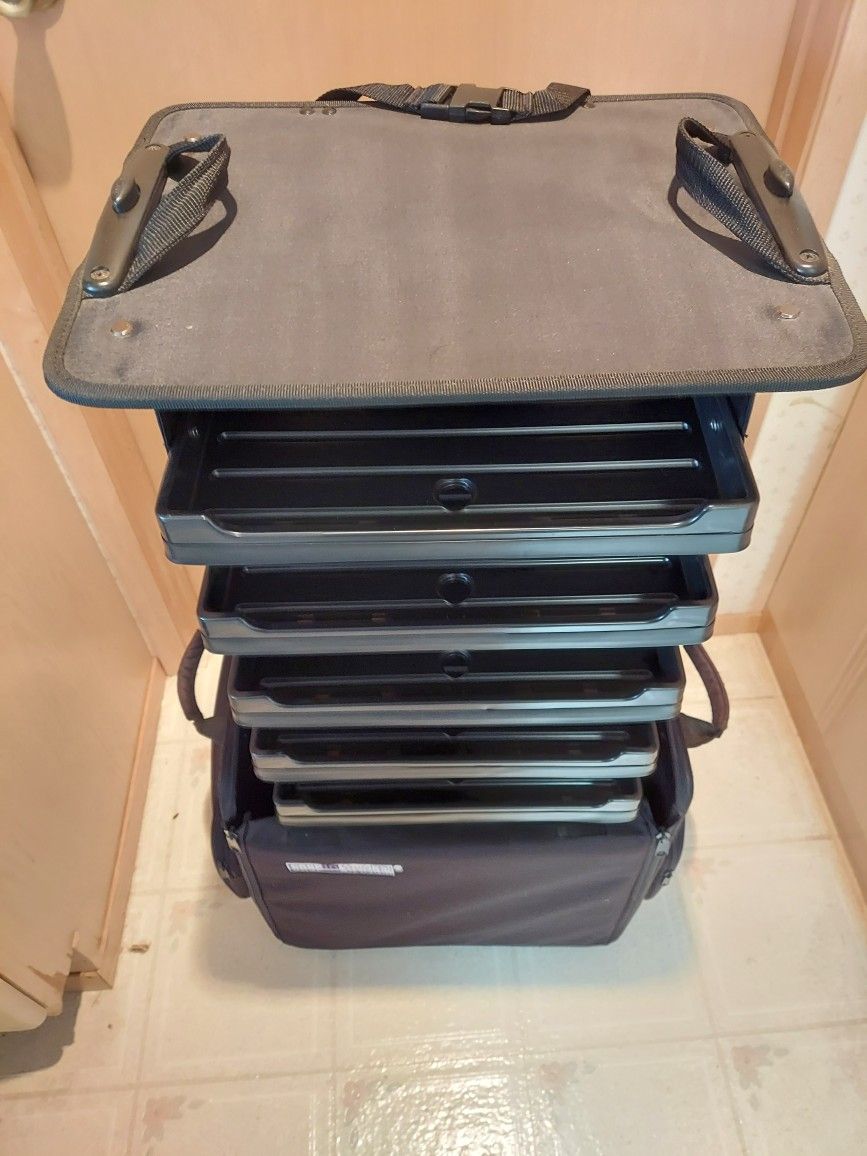 Crop in Style P3 Rolling Tote Craft Organizer 9 Tray Expandable Case