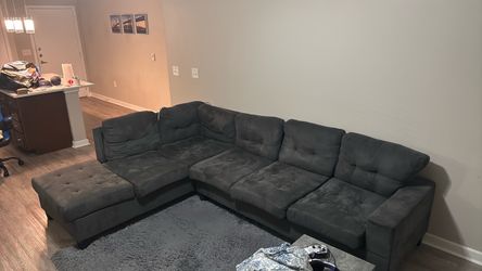 Dark Gray Sectional Sofa with Chaise