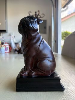 Dark Brown Bulldog Figurine Statue