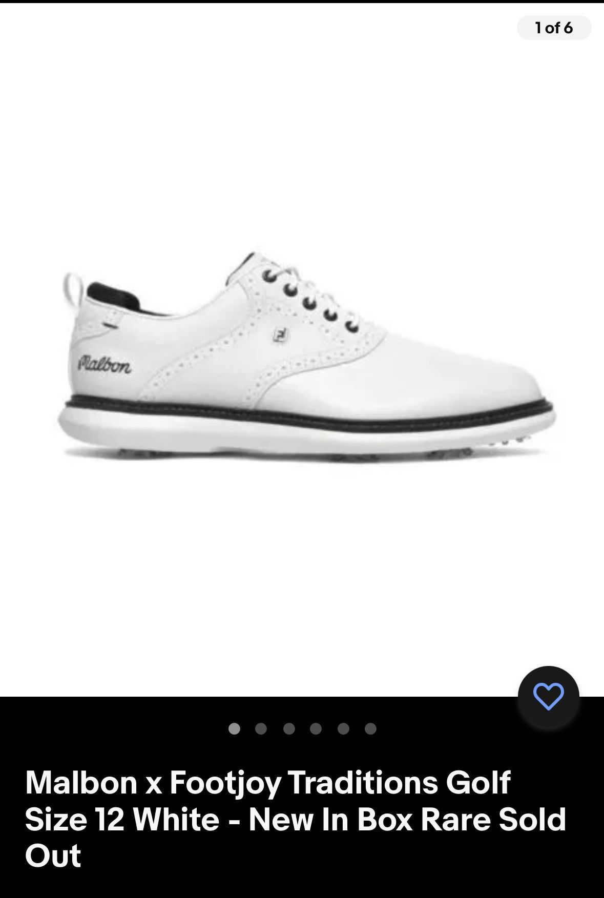 Malbon x Footjoy Traditions Golf Size 12 White - New In Box Rare Sold Out