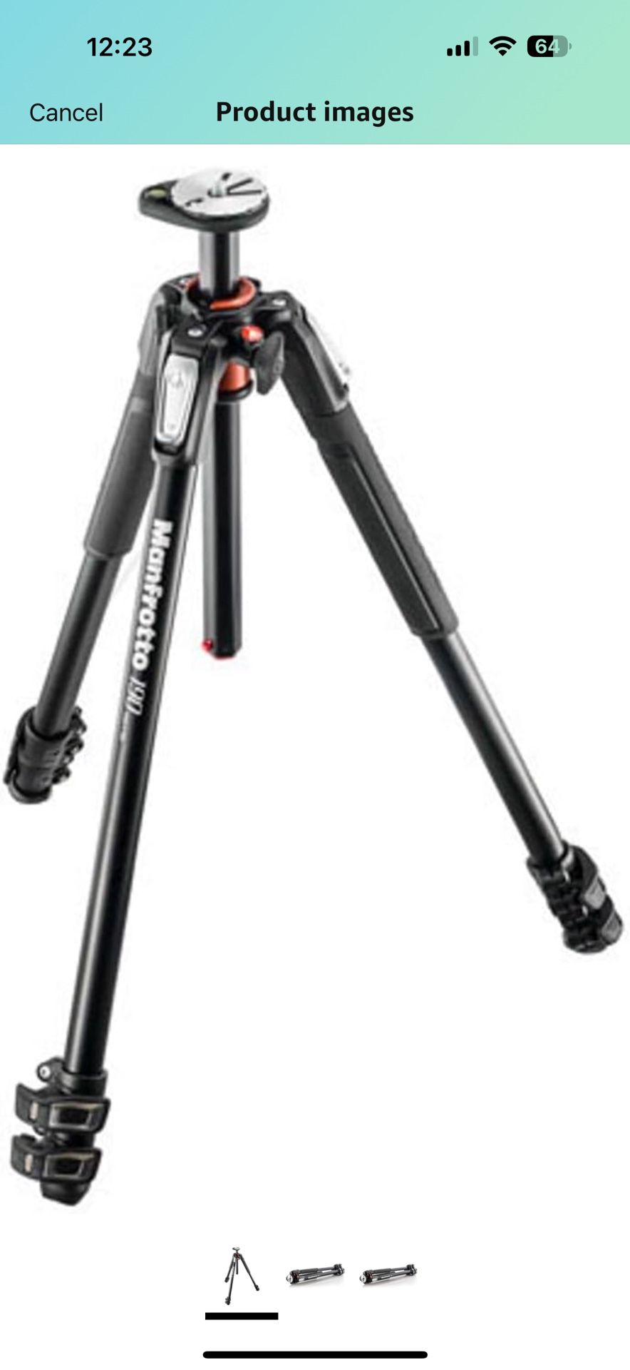 Manfrotto 190xPRO3 Tripod 496RC2 Ball Head With QR