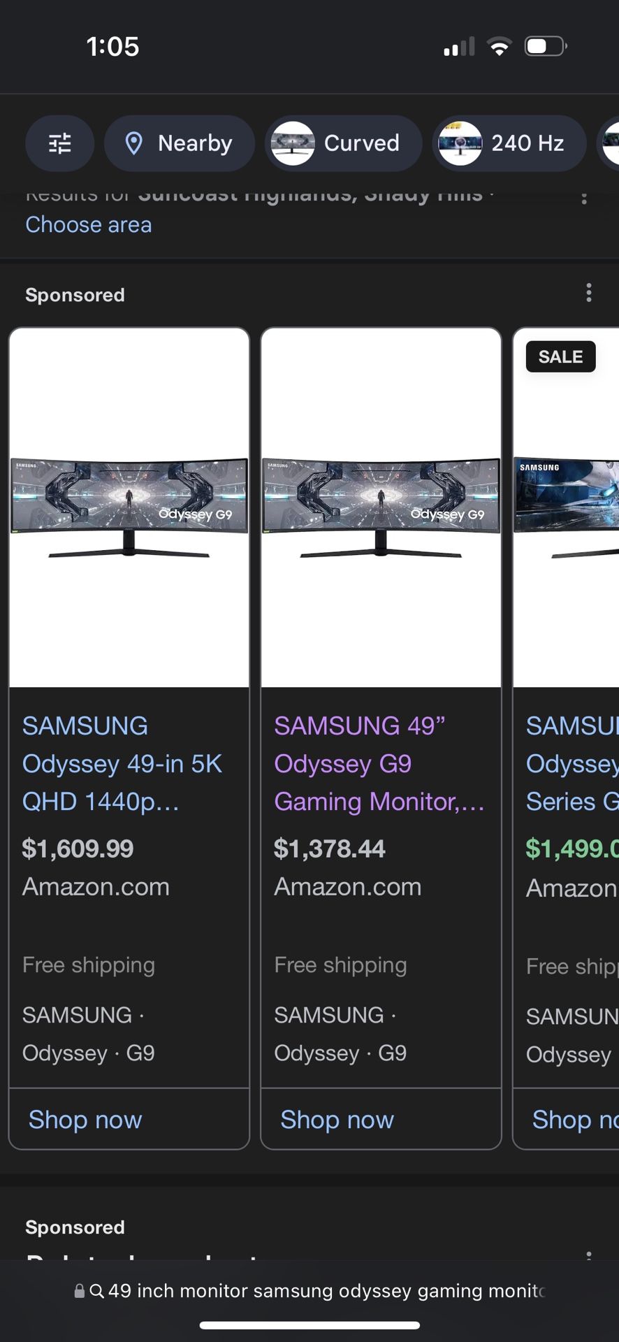 Samsung 49 Inch Odyssey G9 Gaming Monitor