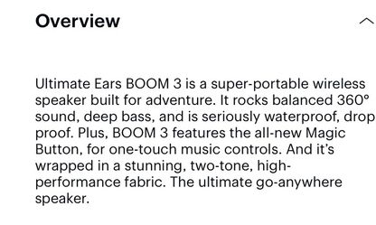 Ultimate Ears BOOM 3 - The ultimate go-anywhere speaker. · Ultimate Ears
