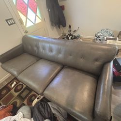 Grey Leather Couch