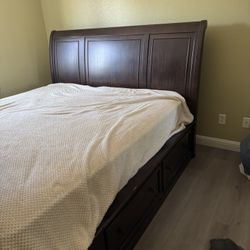 Cal King Bed Frame 6 Drawers 