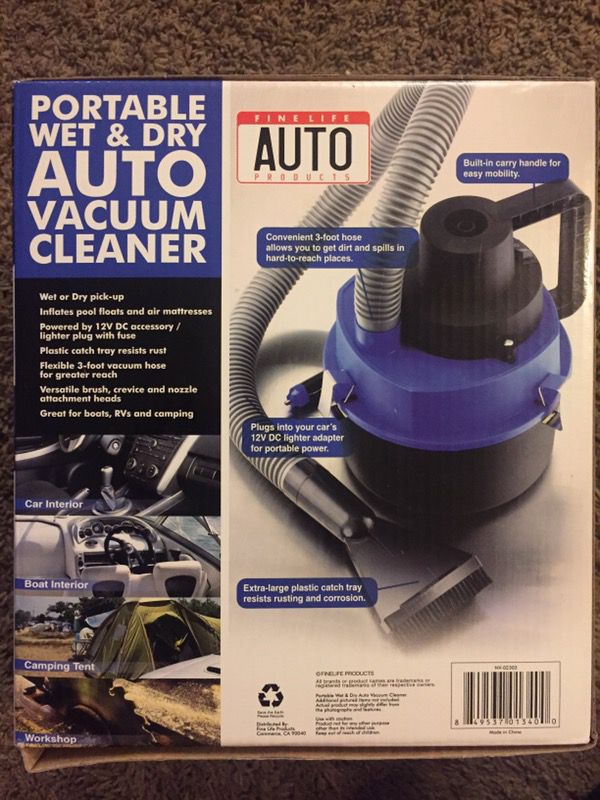 Portable wet and dry auto vacuum cleaner