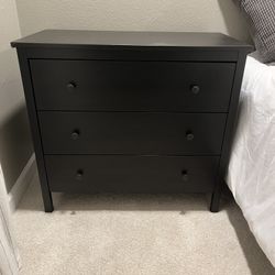 IKEA HEMNES 3 Drawer Dresser, Black-Brown
