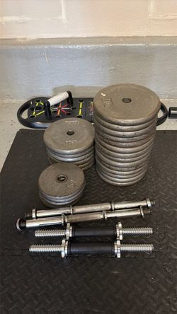 220 lbs of weights with handles