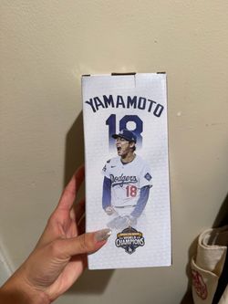Yamamoto #18 Dodgers Bobblehead Back-to-Back World Champions