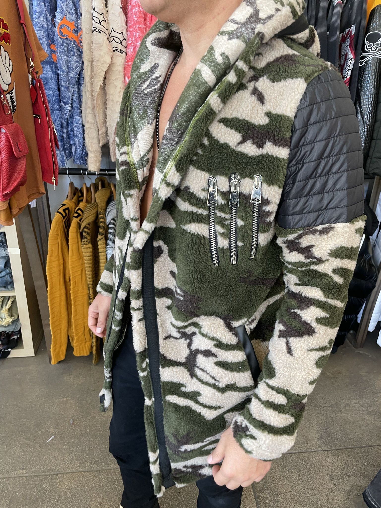 Men’s Long Designer Hoodie Jacket Store Pick Up 