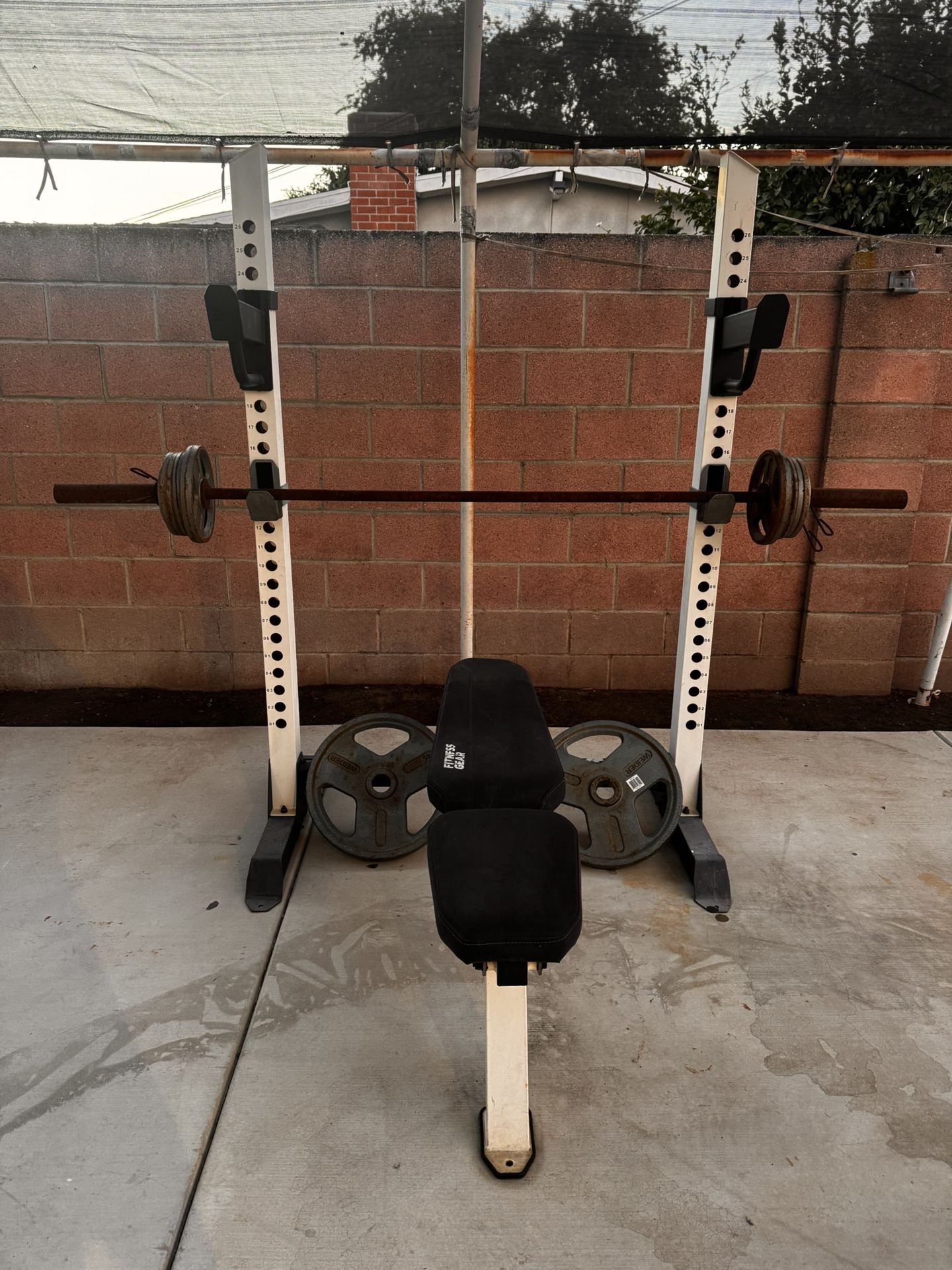 Bench, Bar And Weights