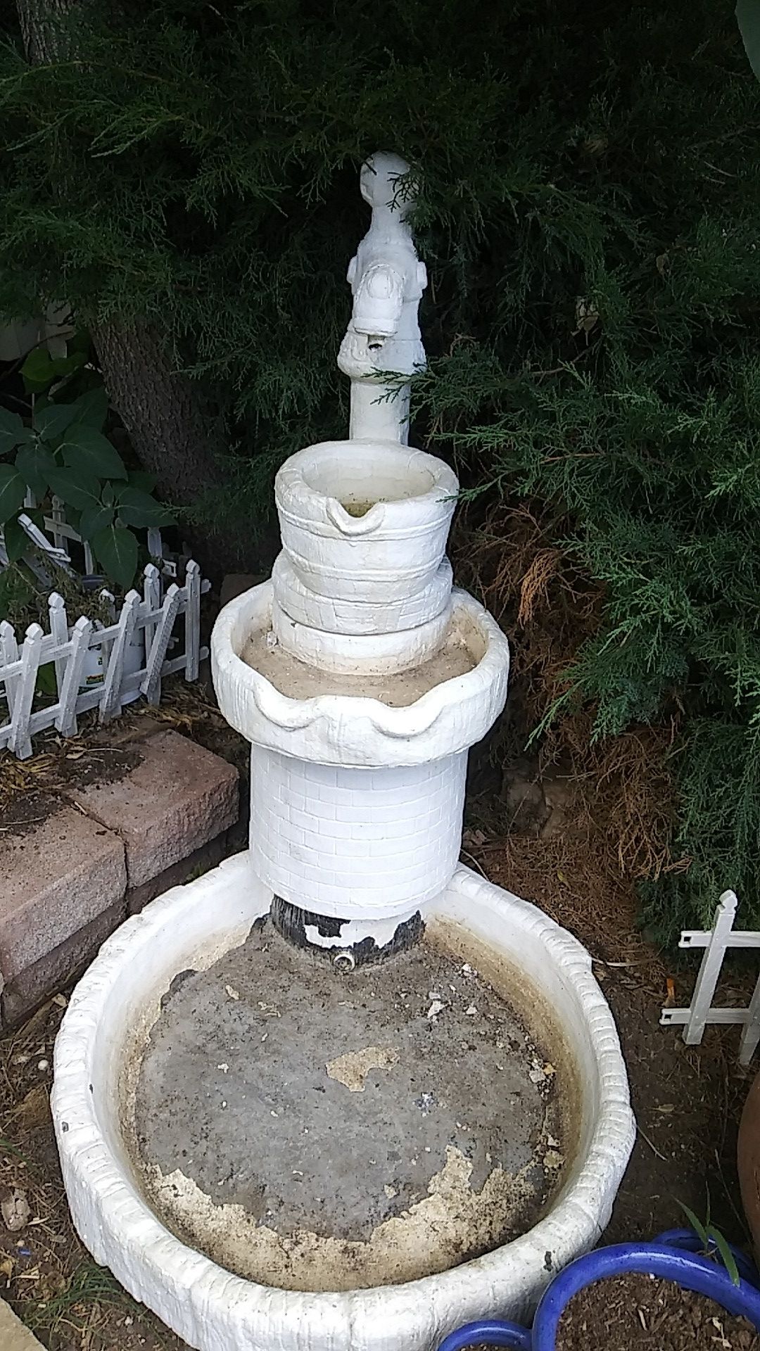 Cement fountain 40" tall