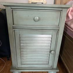 Distressed Green Nightstand