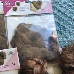 Hair Piece Rubber Band With Hair Dark Gold Blonde