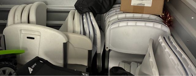 White Plastic Folding Chairs Set
