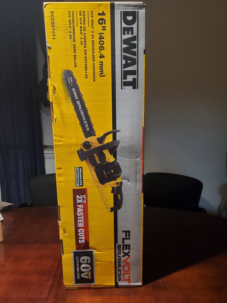 WALT 16 in. 60V MAX Lithium-Ion Cordless FLEXVOLT Brushless Chainsaw tool only