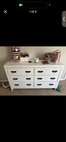 White wooden dresser Ashley furniture