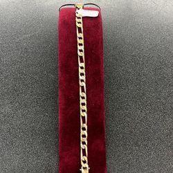 Figaro Bracelet 14k Tri Color 15.2 Grms Size 8