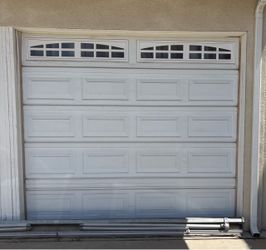 White 16' x 7' Sectional Garage Door with Decorative Windows