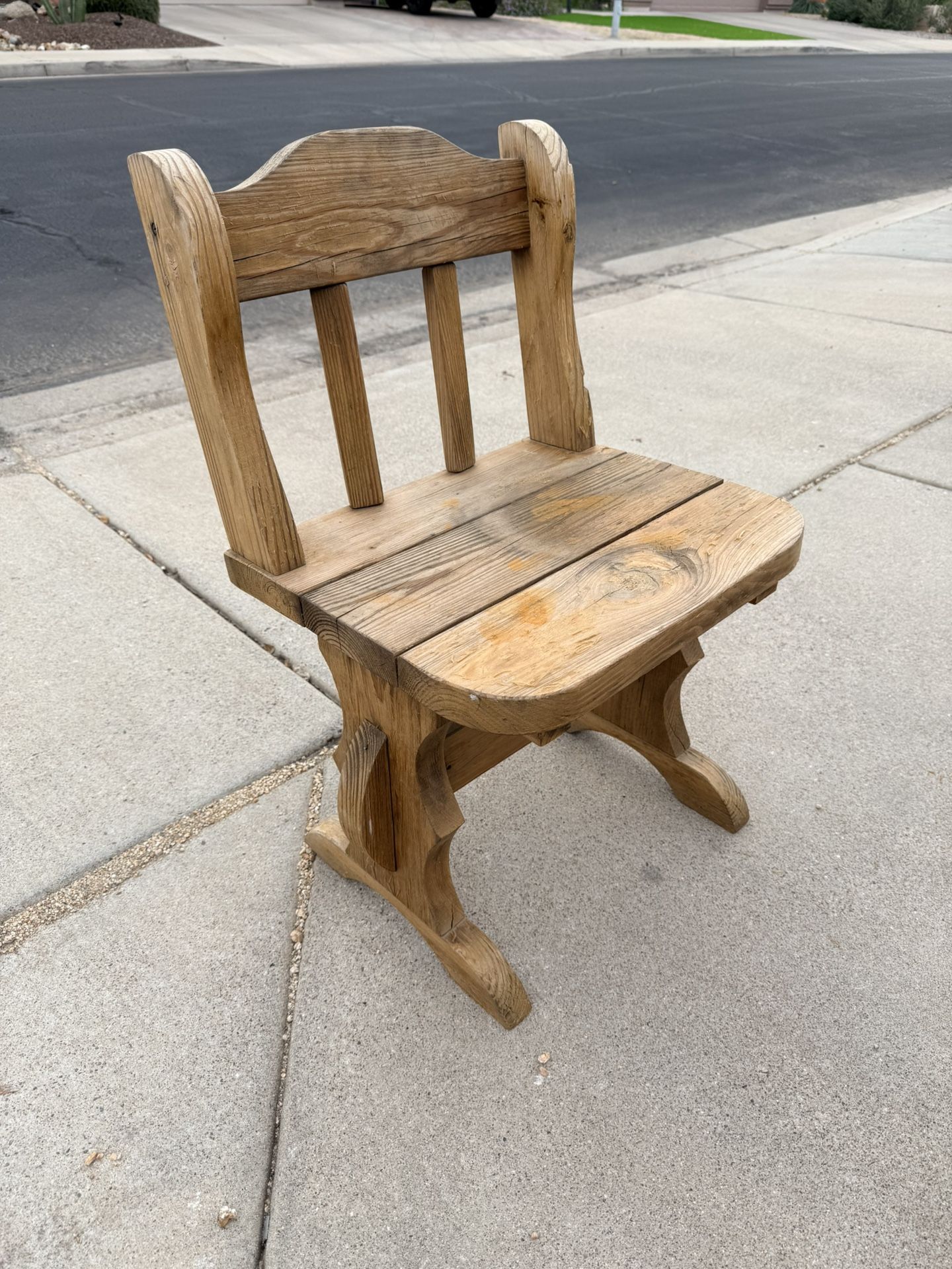 Wooden Chair - 32” tall; seat is 18” off the ground