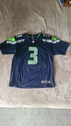Nike Boys Youth Seattle Seahawks Russell Wilson Game Jersey — Blue, Size L