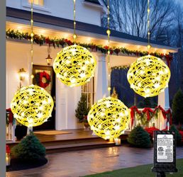 New 4 pack Christmas Ball Lights, Warm White