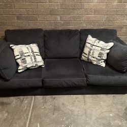 Blue suede couch/sofa