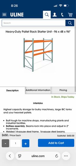 Heavy-Duty Pallet Rack Starter Unit
