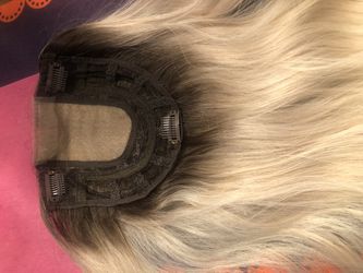 Wheat Honey Blonde ombre Human Hair topper 16 Inch / Cabello Humano 