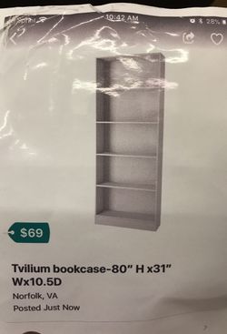 Tall white bookcase