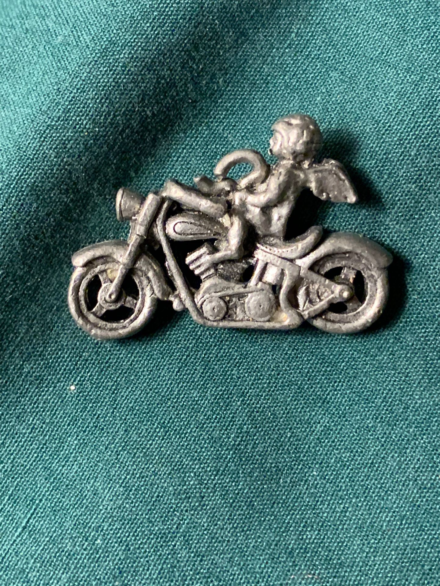 Sterling Silver Biker Pendant Charm