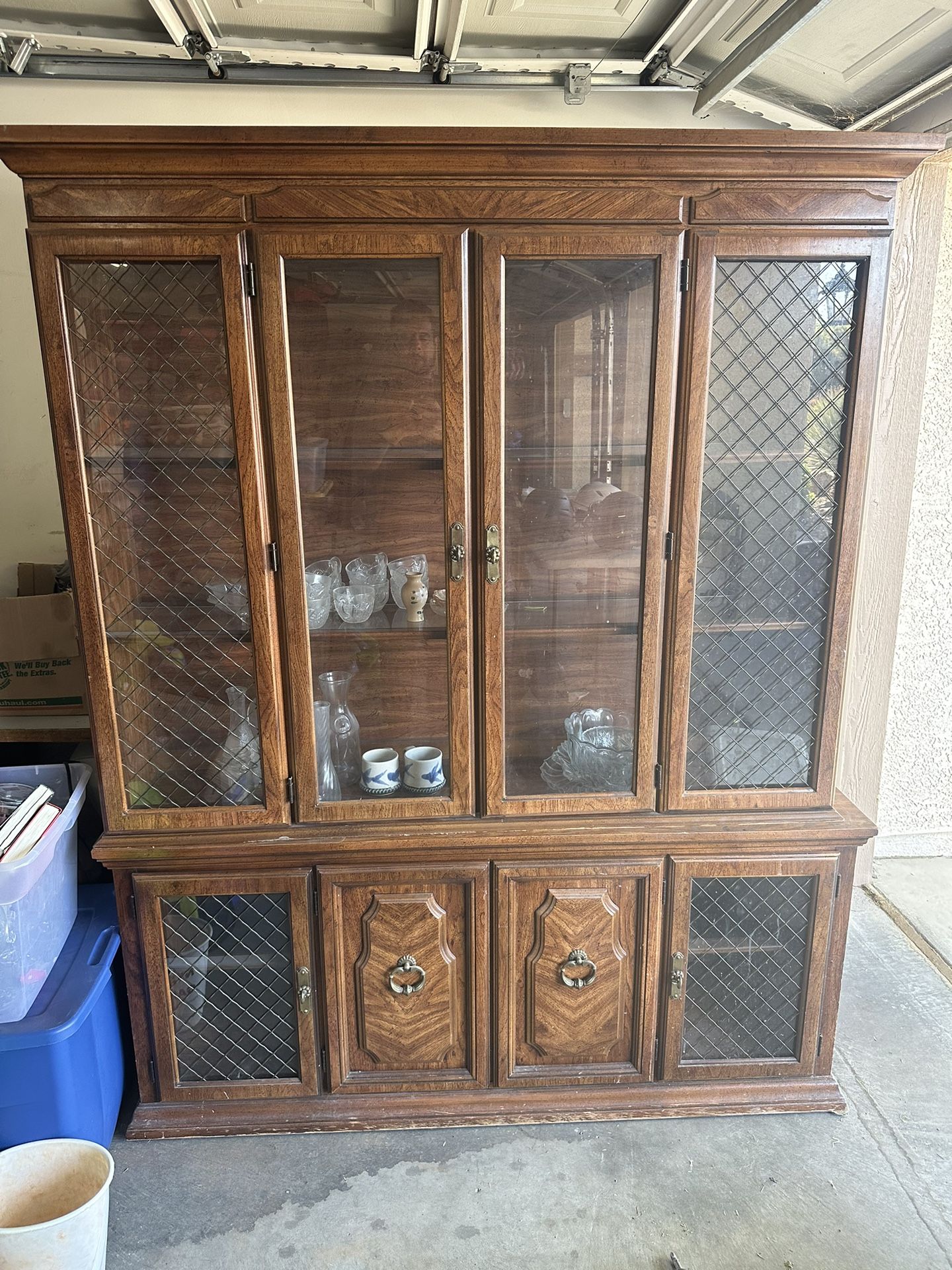 China Cabinet With 2 Boxes Of China