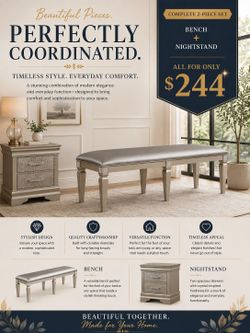⚡️BRAND NEW BENCH AND NIGHTSTAND
