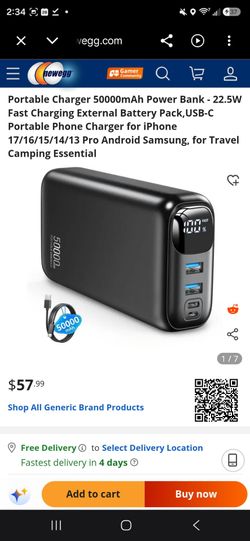 50000mAh Portable Power Bank 22.5W Fast Charging