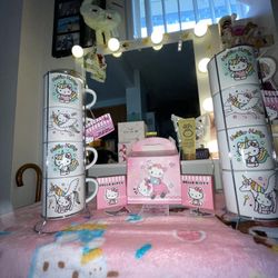 Sanrio Hello Kitty Unicorn Fantasy Stars 4 Pack Ceramic Mug Stack, 10 Ounces