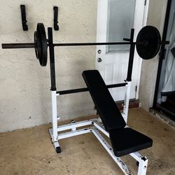 Bench press and weights for sale new arrivals