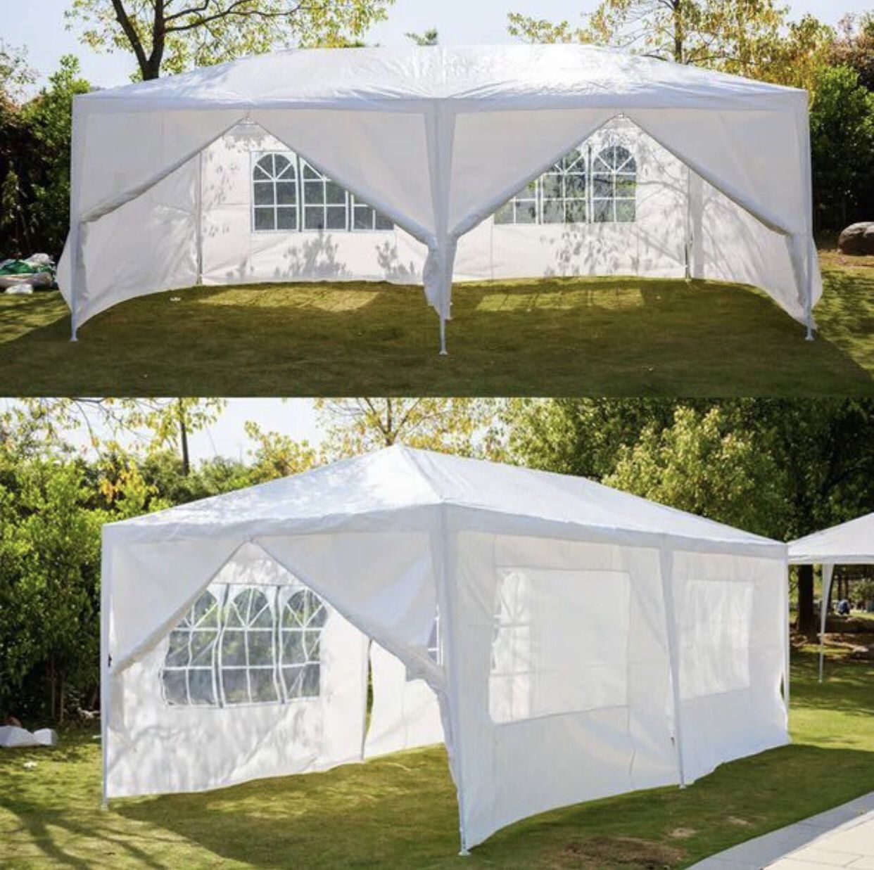 Canopy 10x20ft Canopy Tent with 6 Sidewalls Protable Tent for Parties Beach Camping Party (10x20,White)